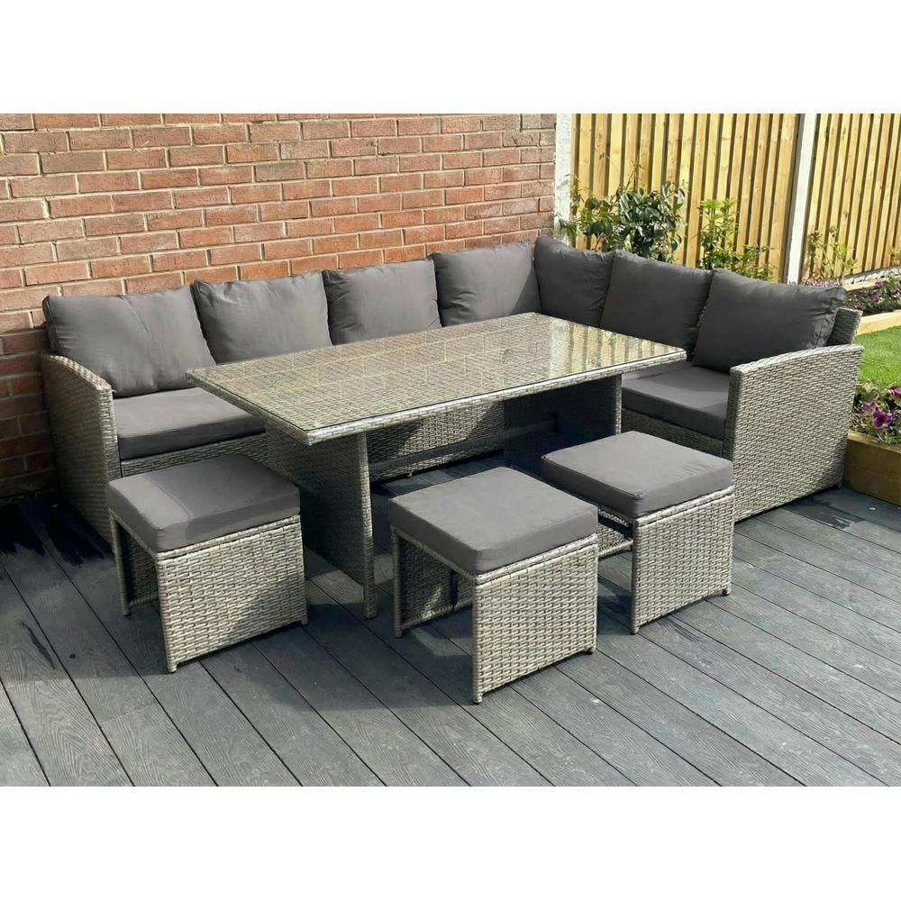 Outdoor Living Knutsford Rattan 9 Seater Garden Dining Set Grey Image 5