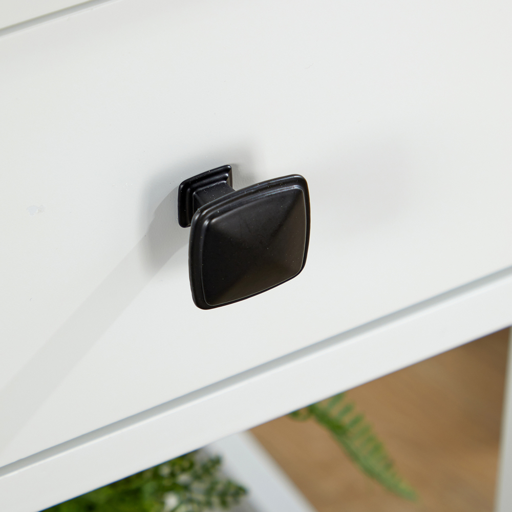 Home Source Single Drawer White Bedside Table Image 4