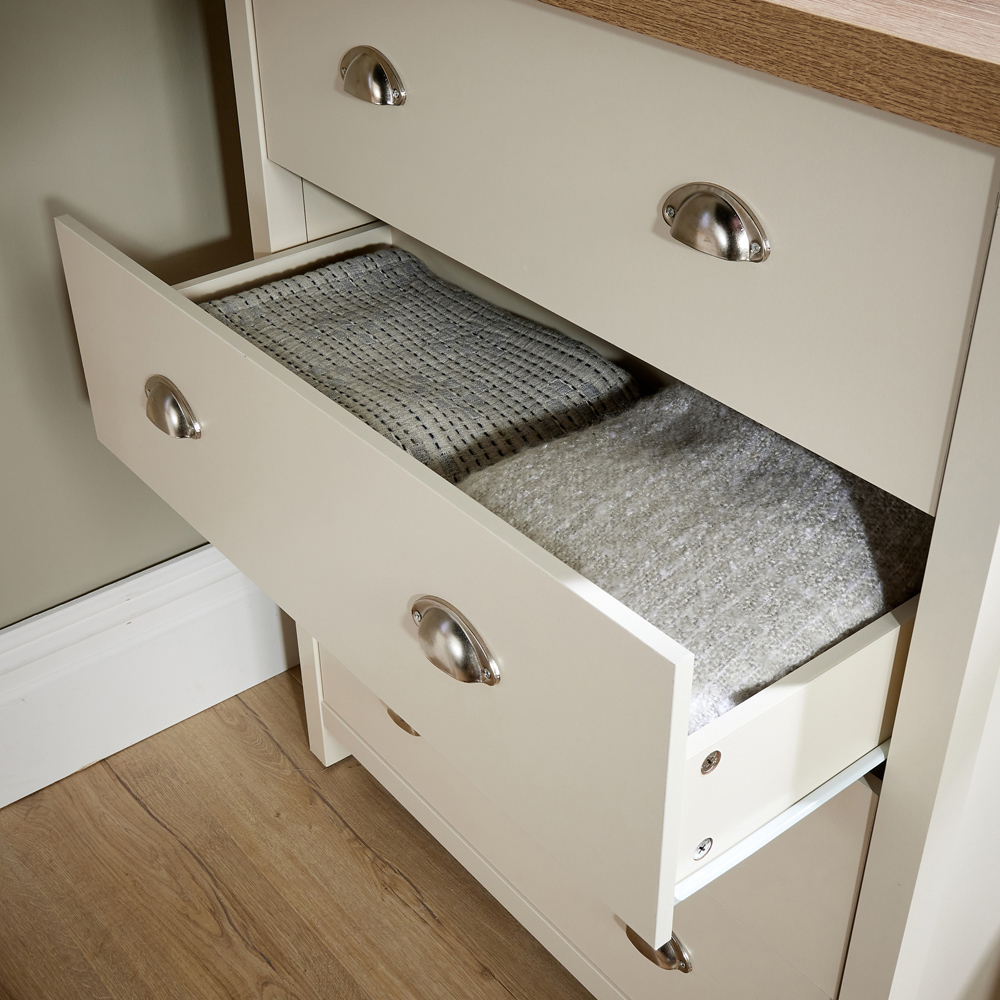 Home Source Avon 4 Drawer White and Oak Dual Tone Chest of Drawers Image 3