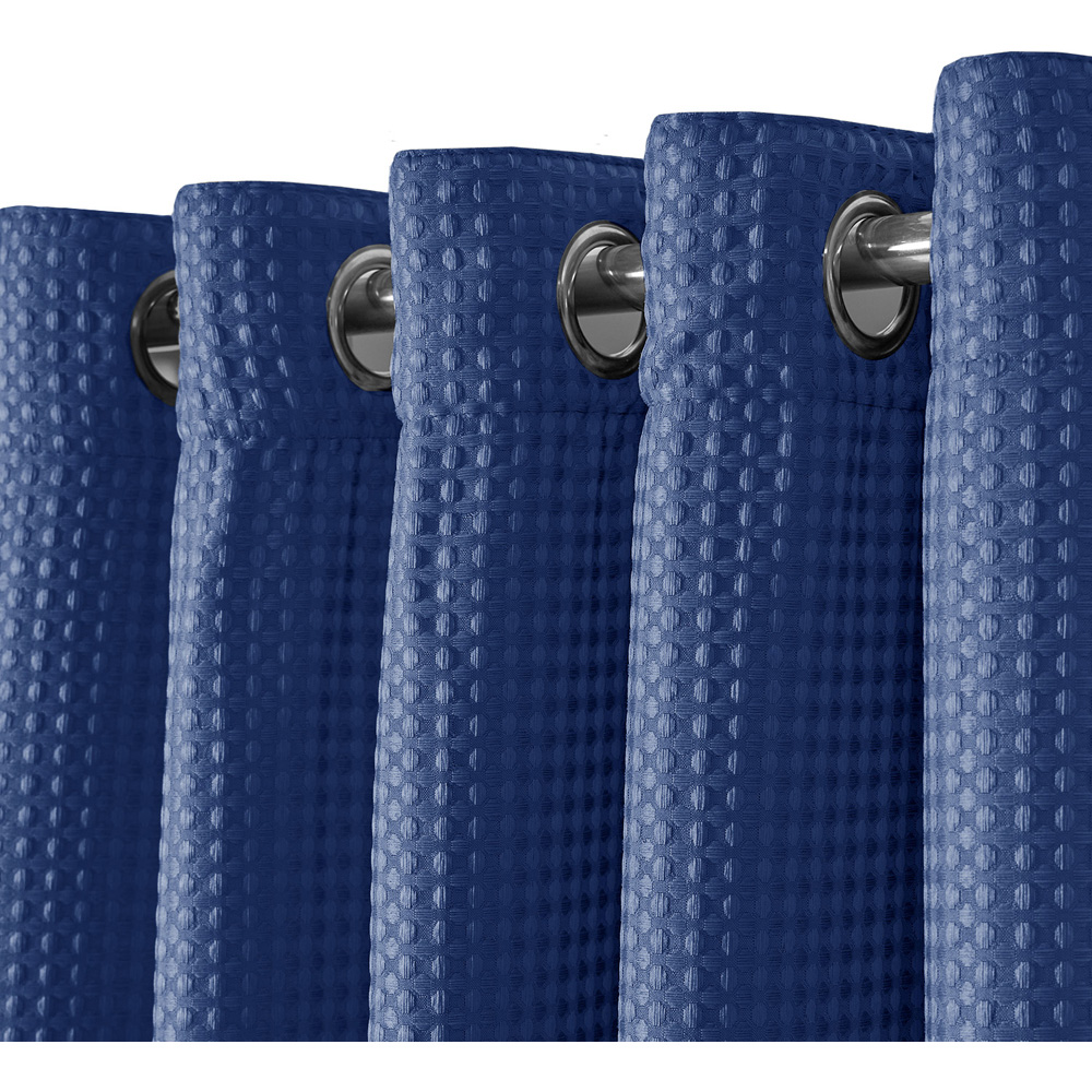 Velosso Waffle Navy Blackout Curtains 183 x 229cm Image 3