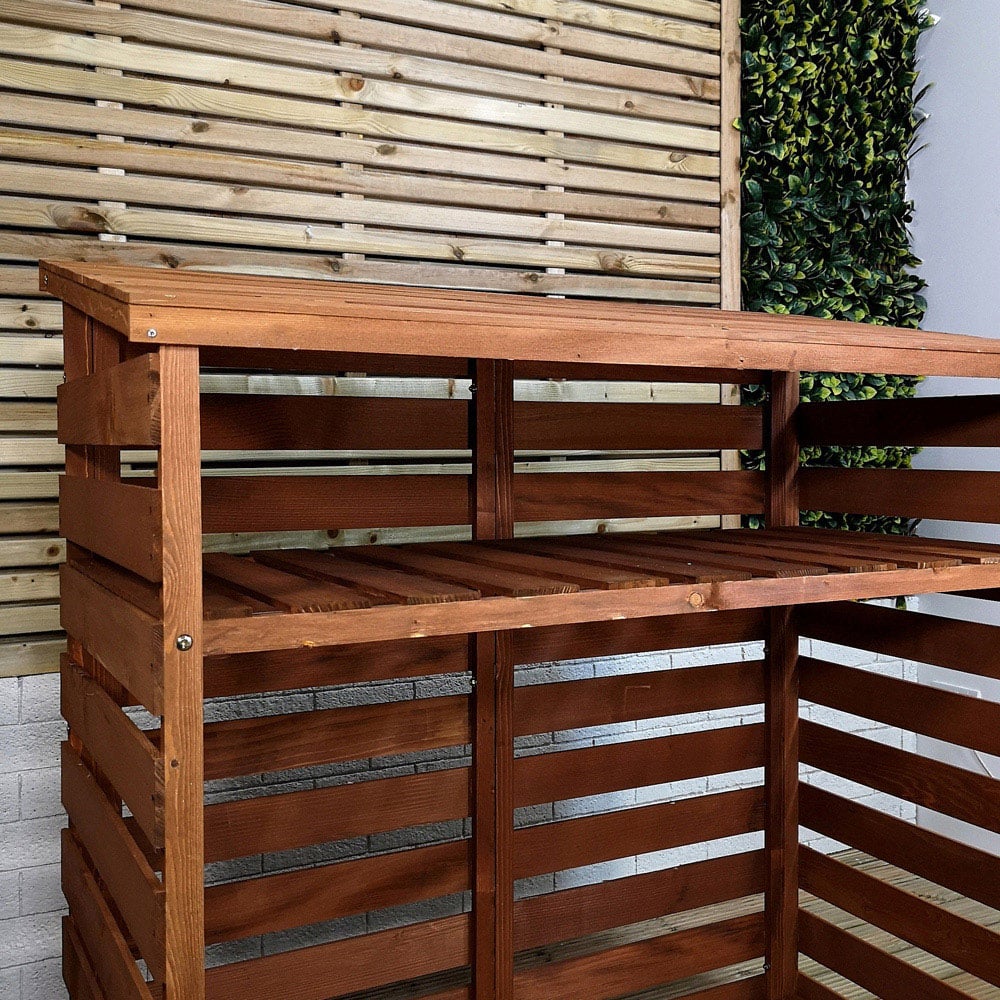 Samuel Alexander 122 x 122cm Large Wooden Garden Patio Log Store Shed with Shelf Image 6