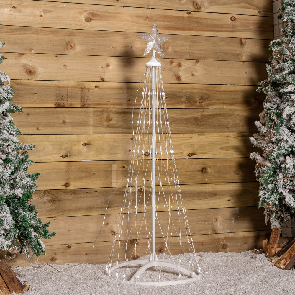 Samuel Alexander White LED Light Up Christmas Cone Tree 4.4ft Image 6