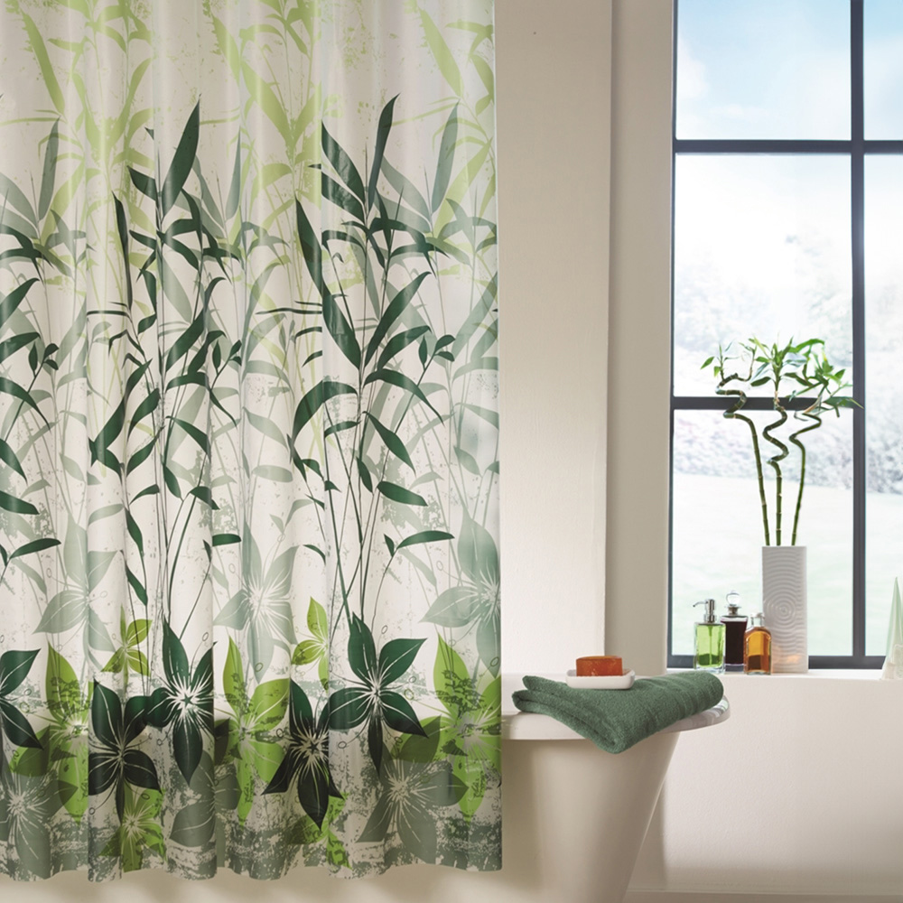 Waterline Green Jungle Shower Curtain 180 x 180cm Image