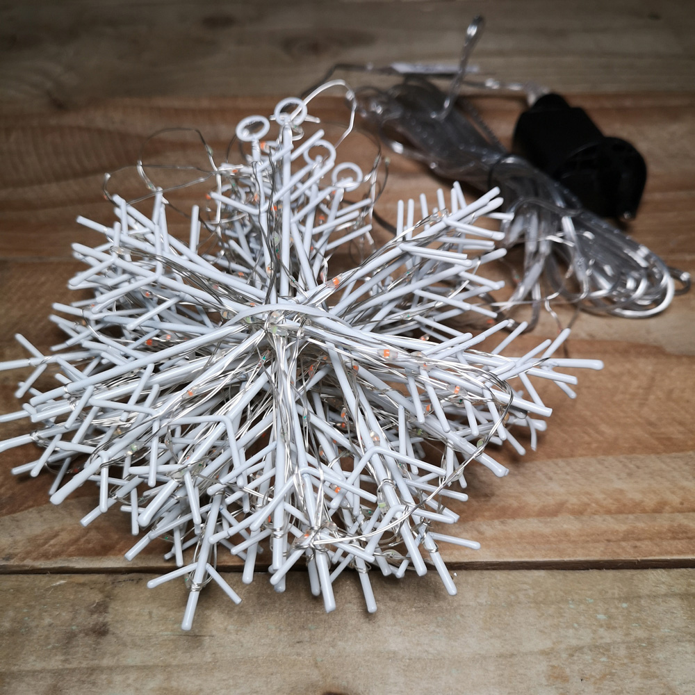 Samuel Alexander 390 Rainbow and Orange LED Snowflake Silver Curtain Light 1.3 x 1.2m Image 2