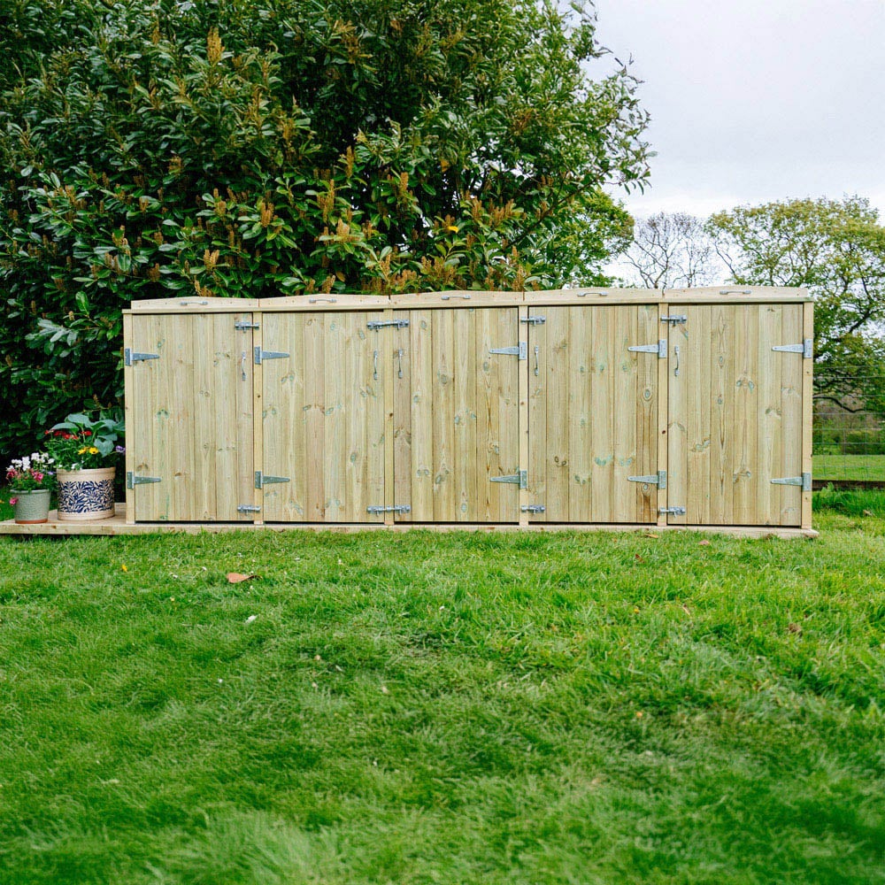 The Garden Village Shireburn 2 Recycle Box 4 Wheelie Bin Shed Image 2