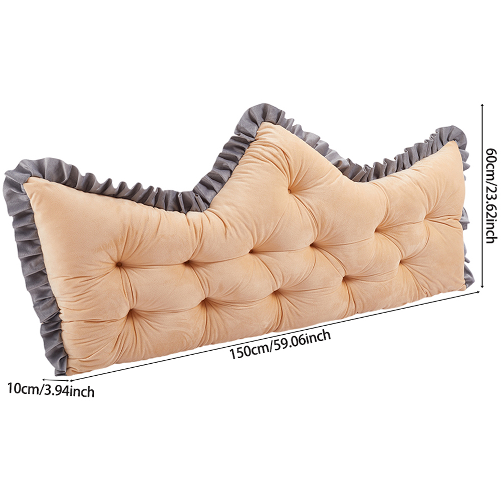 Living and Home Amber Camel and Grey Button Tufted Crown Headboard Pillow 60 x 150cm Image 8