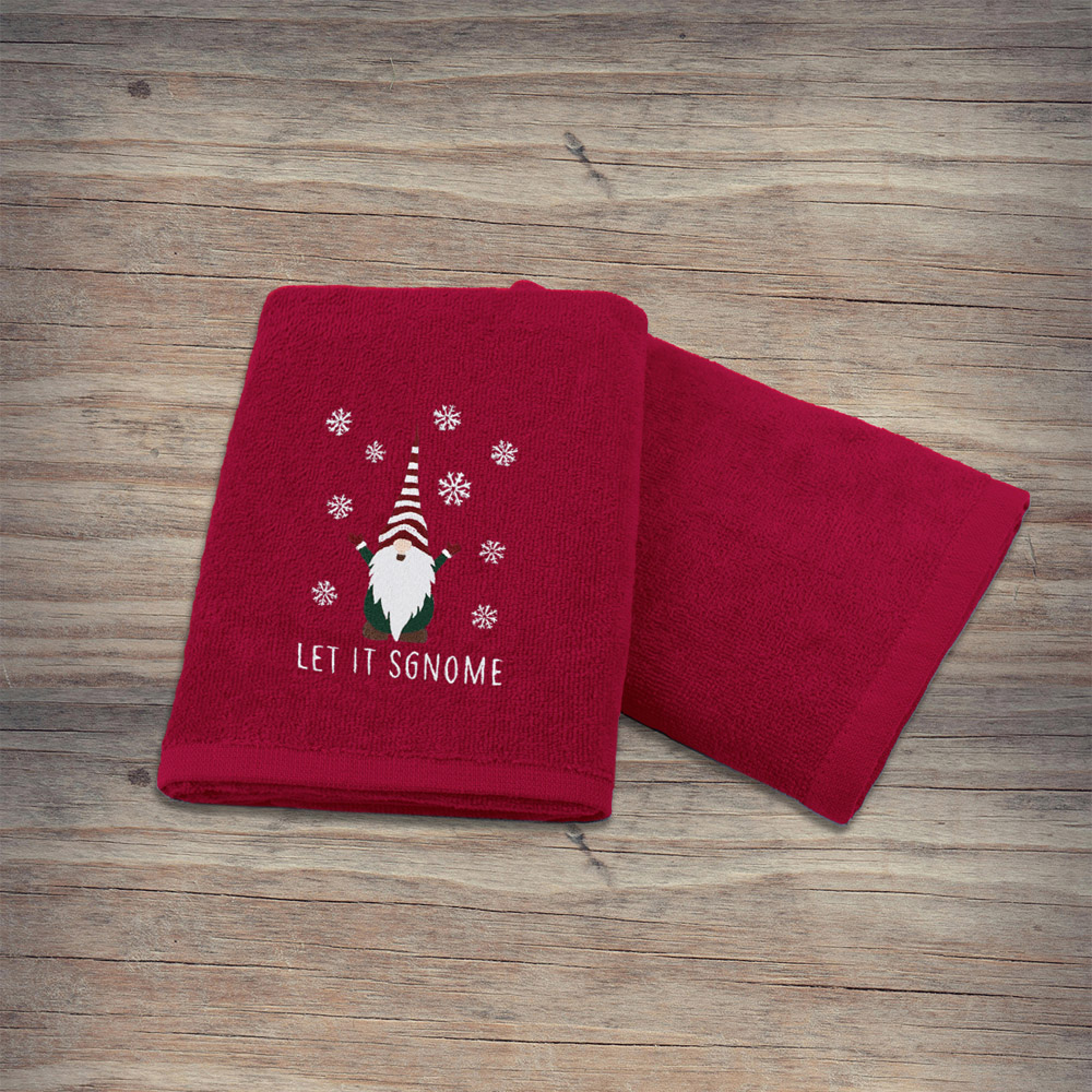 Noel Square Xmas Gonks Red Hand Towel 2 Pack Image 5