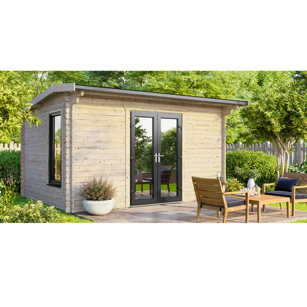 Power Sheds 14 x 8ft Centre Double Door Apex Log Cabin Image 9