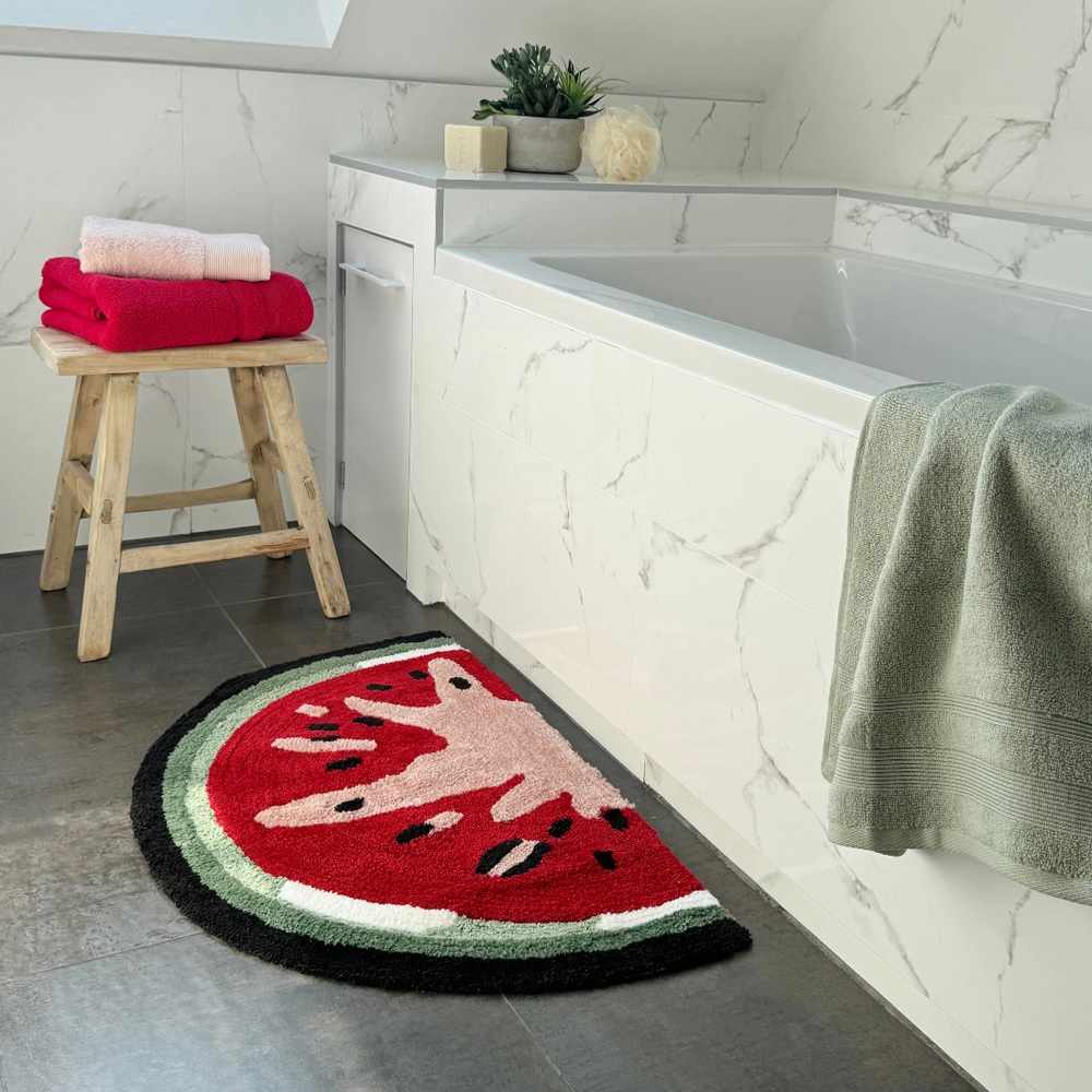 Mooky Mats Half Circle Watermelon Slice Non Slip Bath Mat 50 x 80cm Image 4