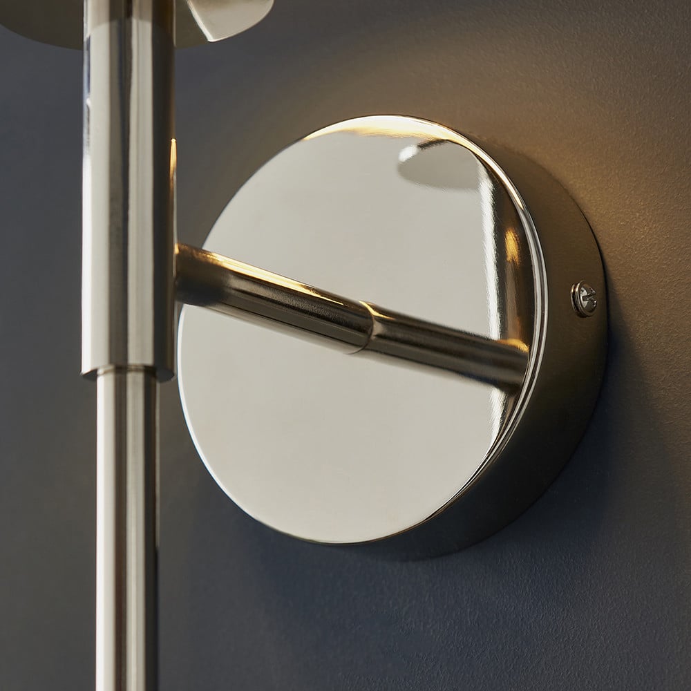 Merano Florence Nickel and White Fabric Wall Lamp Image 6