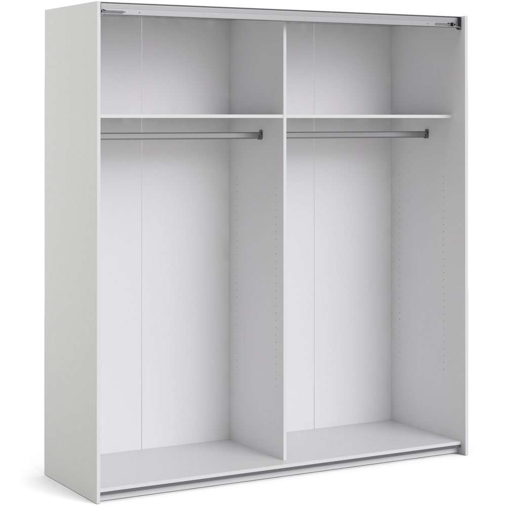 Verona 2 Door 2 Shelf White Mirrored Sliding Wardrobe Image 6