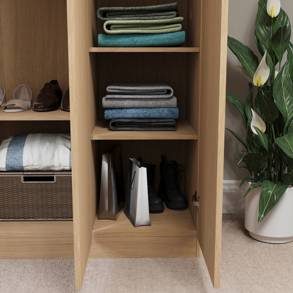 VIDA DESIGNS Riano 3 Door Pine Wardrobe Image 8