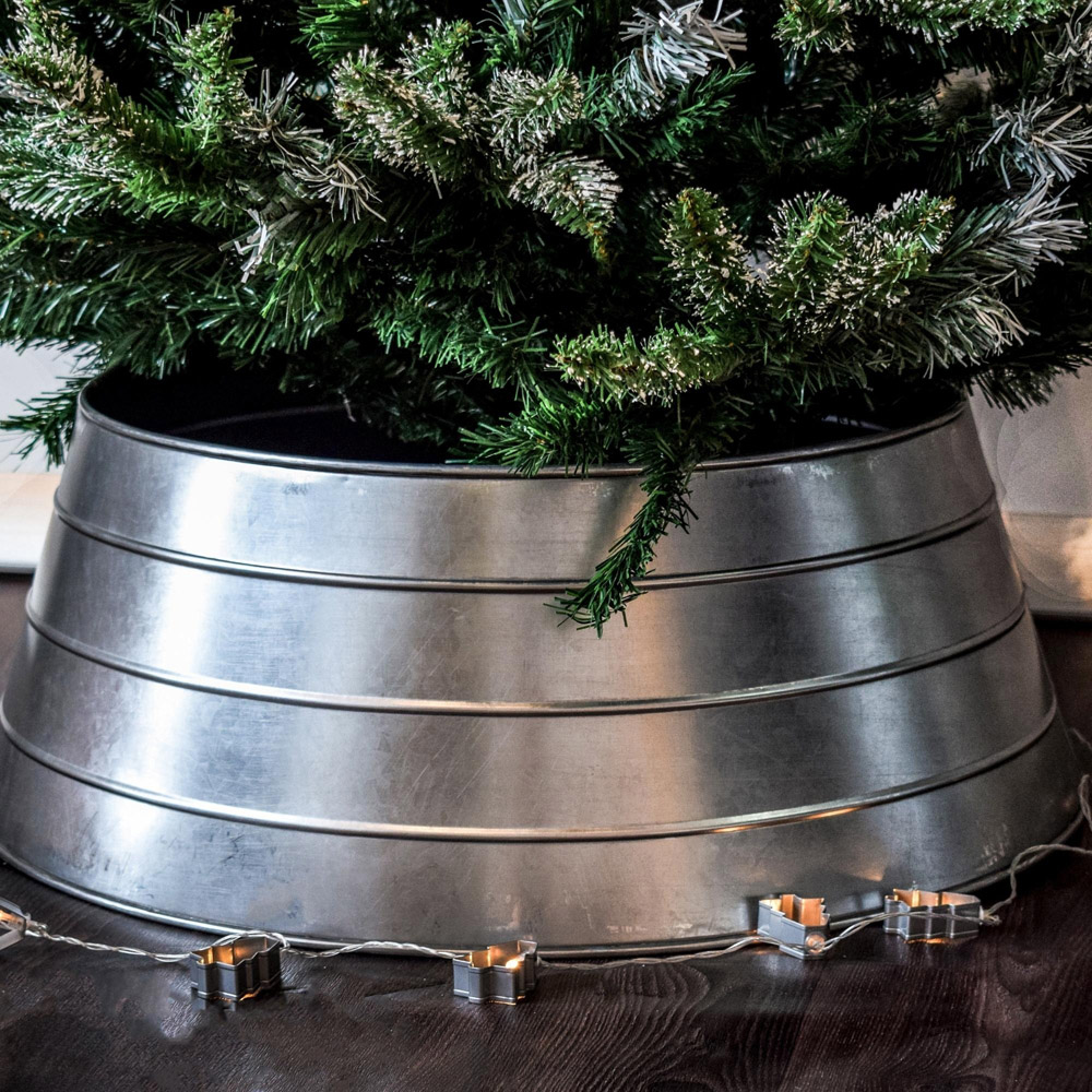 Ivyline Galvanised Metal Christmas Tree Skirt 67cm Image 2