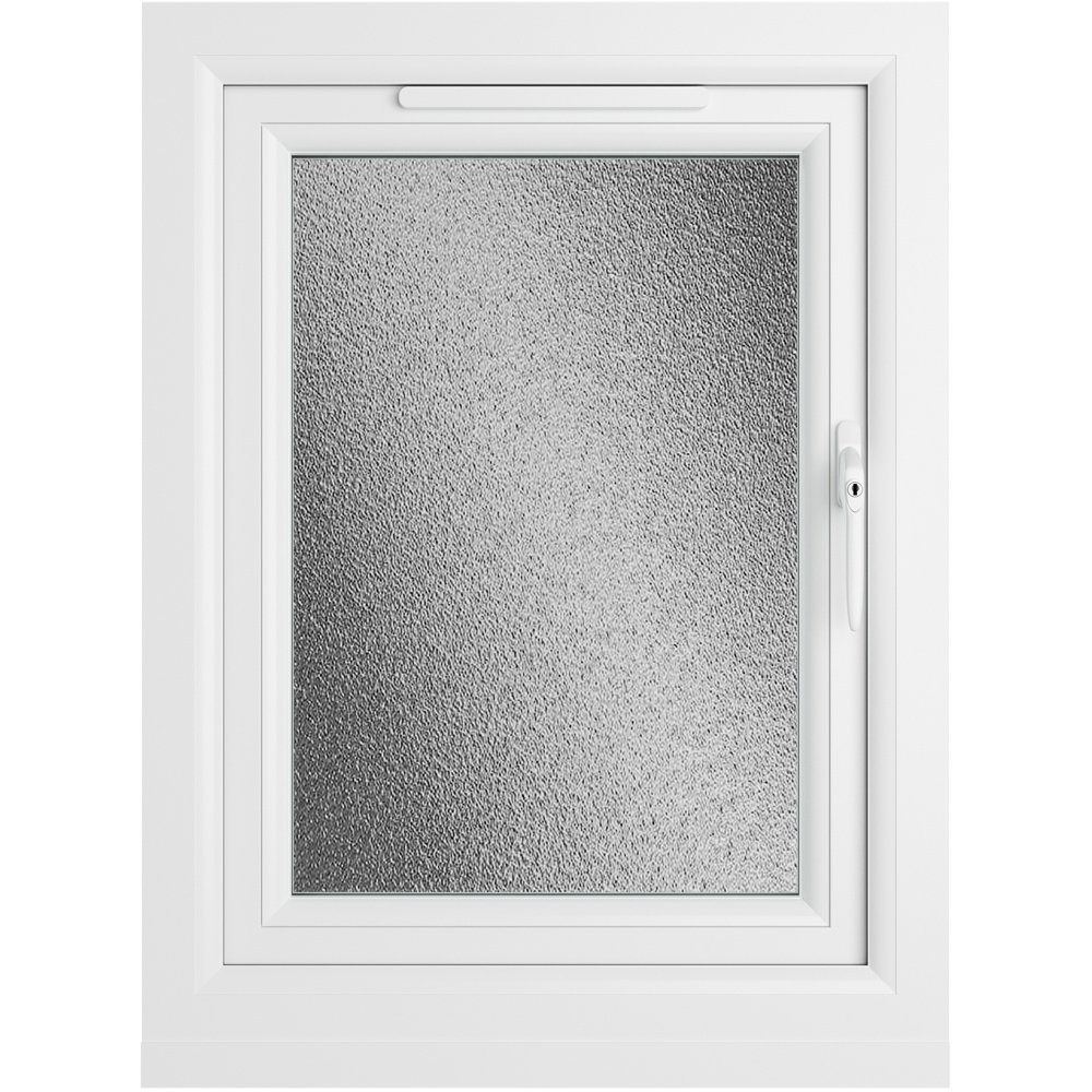 Crystal uPVC Triple Glazed Window Right Hand Side Hung Grey White Obscure Glass 610x820mm Image 2