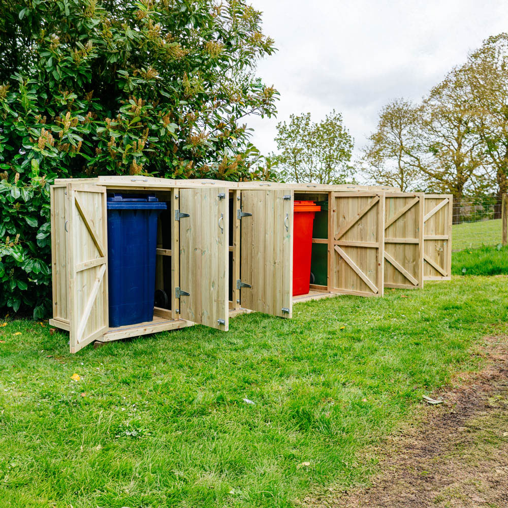 The Garden Village Shireburn 240L Sextet Wheelie Bin Shed Image 8