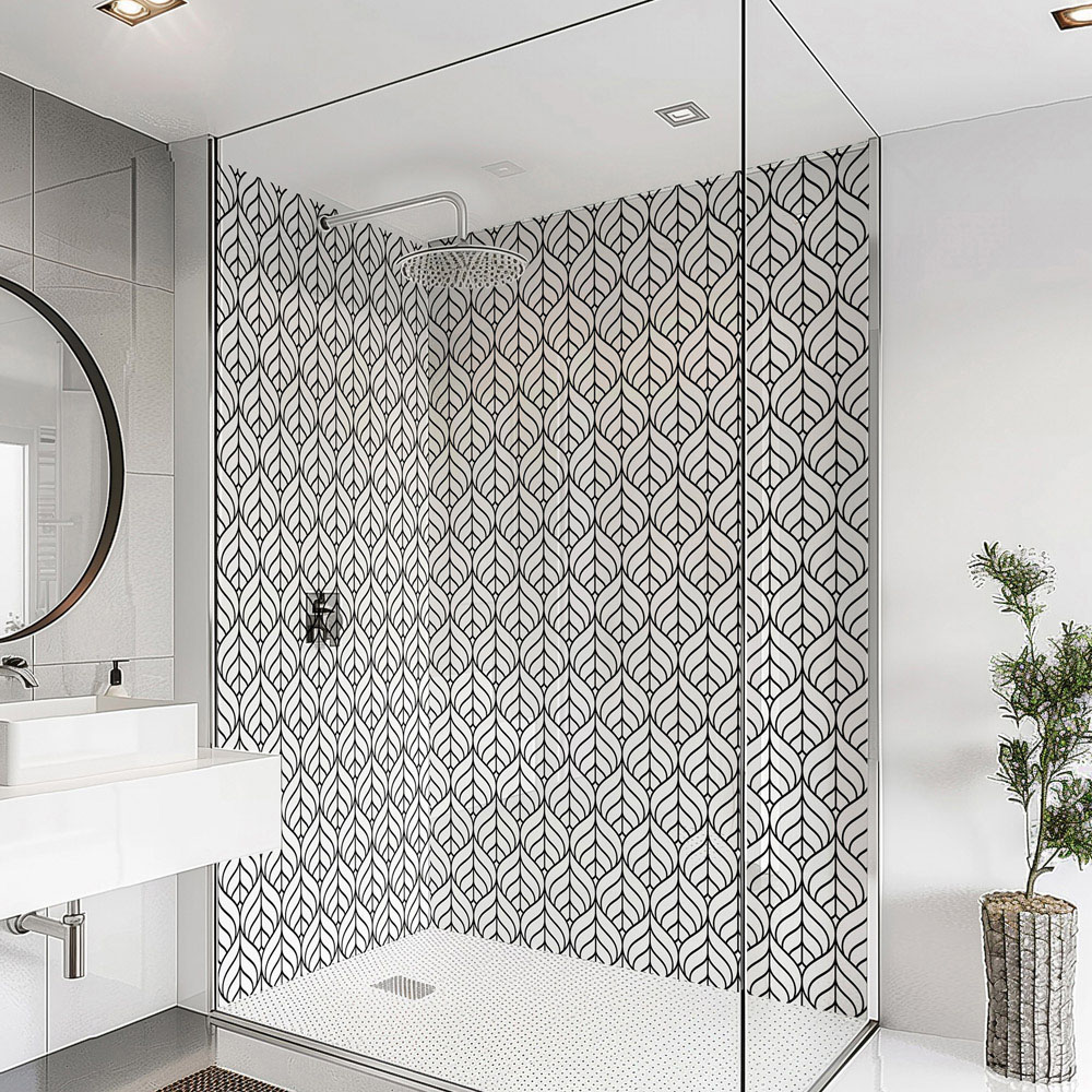 Splashbax Premium Artisan Monochrome Di Bond Shower Panel 2400 x 800mm Image 1