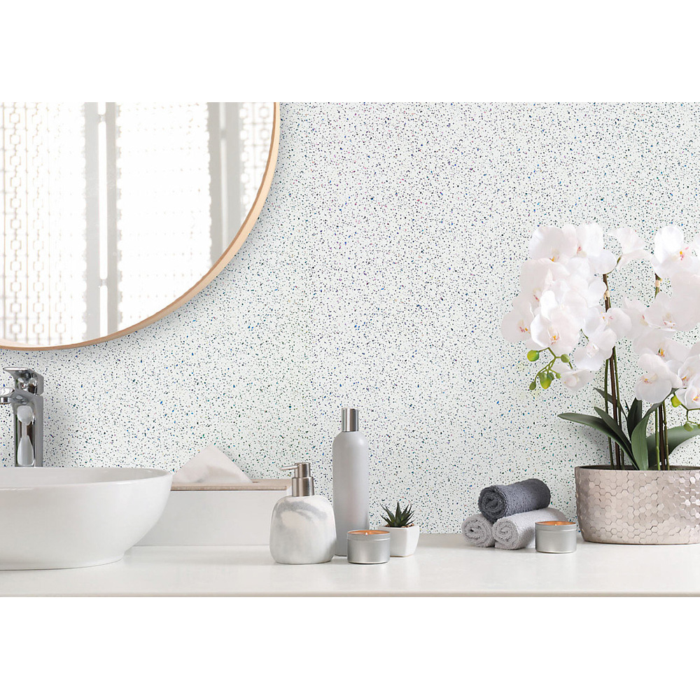 Proclad Aquabord PVC White Sparkle Tongue and Groove Shower Panel with Edge Trim and Adhesive Image 3