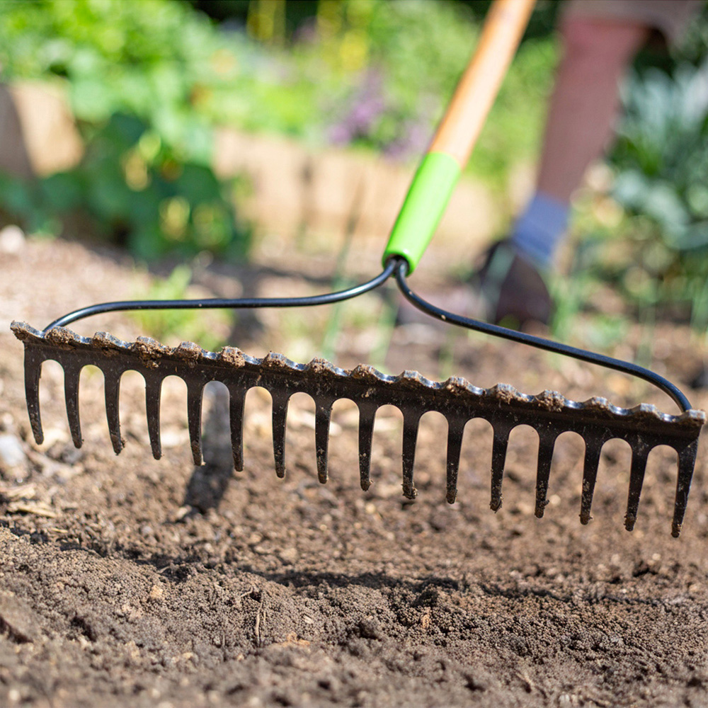 AMES Tools Carbon Steel Double Sided Soil Garden Rake Image 4