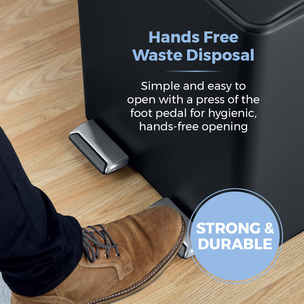 Tower Double Recycling Black Pedal Bin 40L Image 4