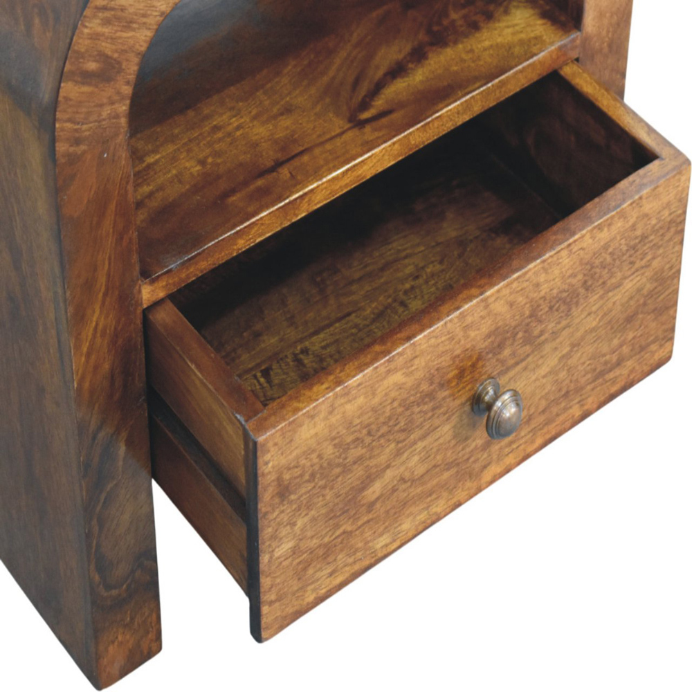 Artisan Furniture Darcy Chestnut Single Drawer Single Shelf Solid Wood Nightstand Image 7