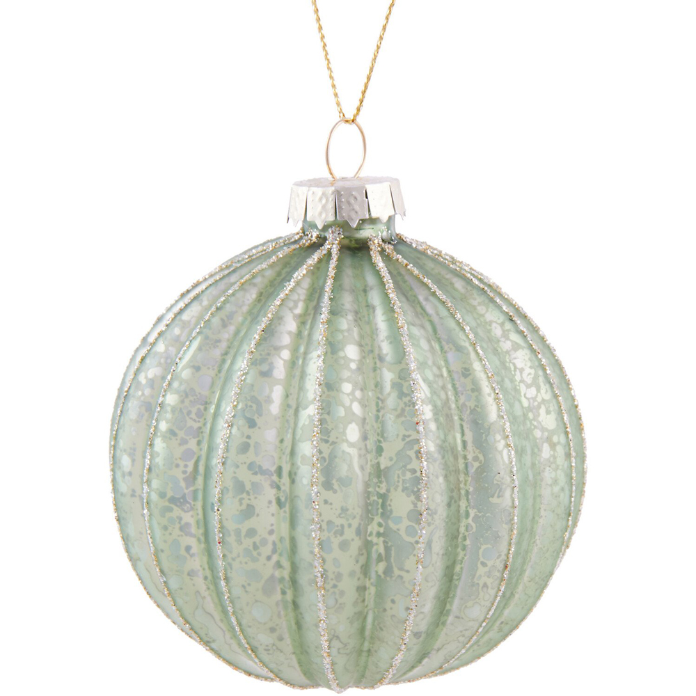 Antique Glitter Striped Bauble Image 2