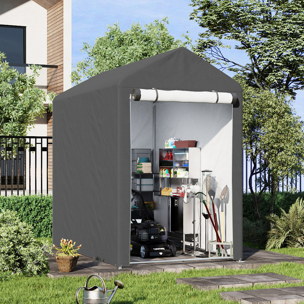 Living and Home 4 x 6ft Grey Foldable Waterproof Storage Shed Image 7