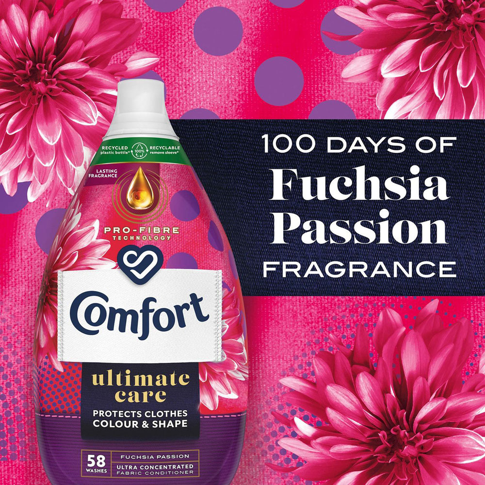 Persil Non Bio Liquid Detergent Duo with Comfort Fuchsia Passion Fabric Conditioner Image 7