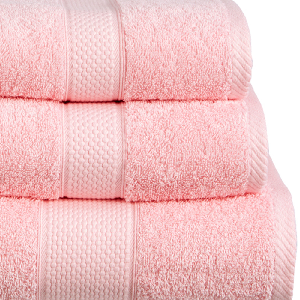 Imperial Ringspun Combed Cotton Pink Turkish Bath Towel 2 Pack Image 2