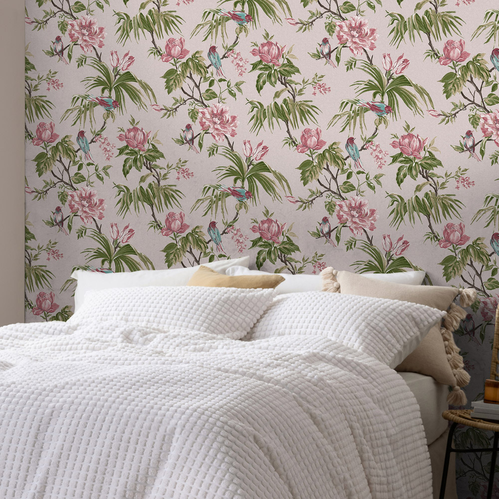Next Birds & Blooms Mauve Wallpaper Image 3