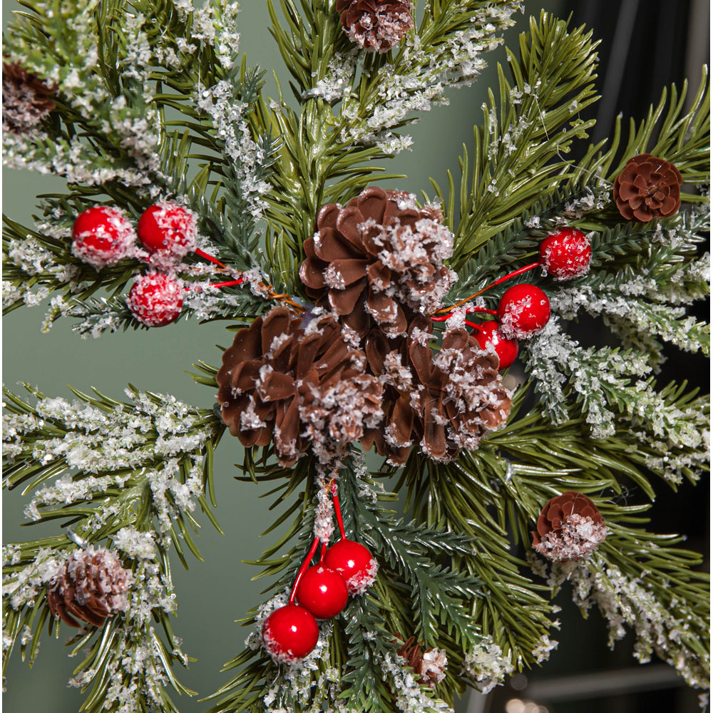 Samuel Alexander Red Berries Pinecones Frosted Foliage Christmas Tree Topper 33cm Image 5