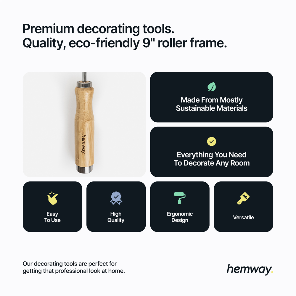 Hemway Tools Premium Bamboo Paint Roller Frame 9 inch Image 5