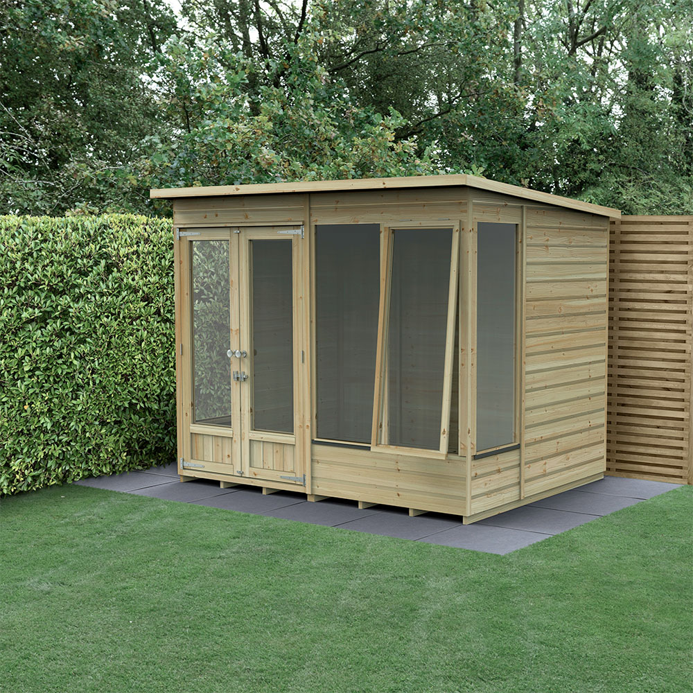 Forest Garden Beckwood 8 x 6ft Single Front Opening Pent Summerhouse Image 2