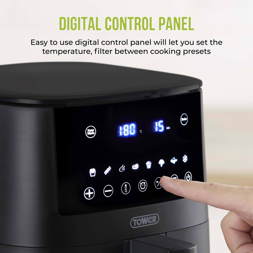 Tower Vortx T17147 Black Digital Single Basket Air Fryer 4.2L Image 6
