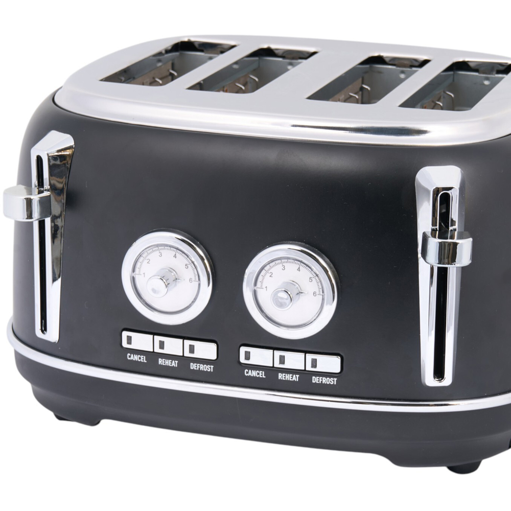Kitchen Master 4 Slice Retro Toaster Black Image 4