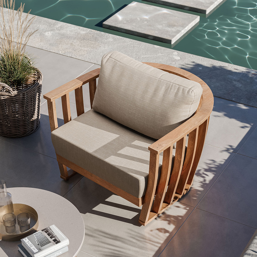 Royalcraft Lucca 5 Seater Teak Effect Lounging Set Image 7