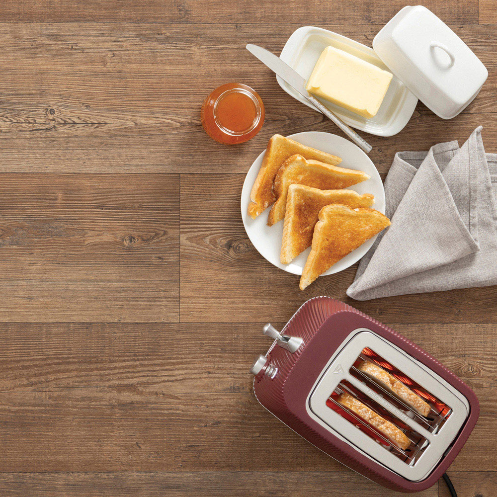 Daewoo SDA2778 Cascade Ruby Textured 2 Slice Toaster Image 5