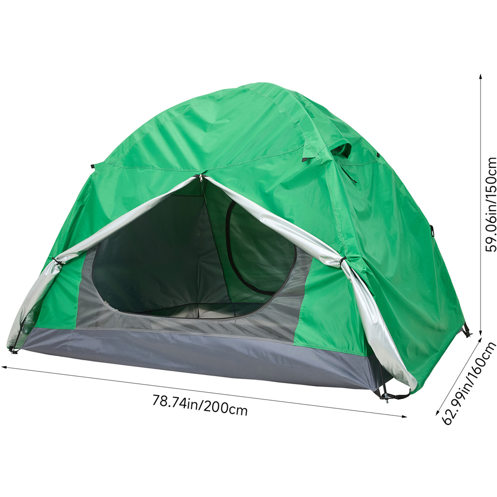 Living and Home 2 Person Camping Tent with Detachable Top Cover Army Green Image 6