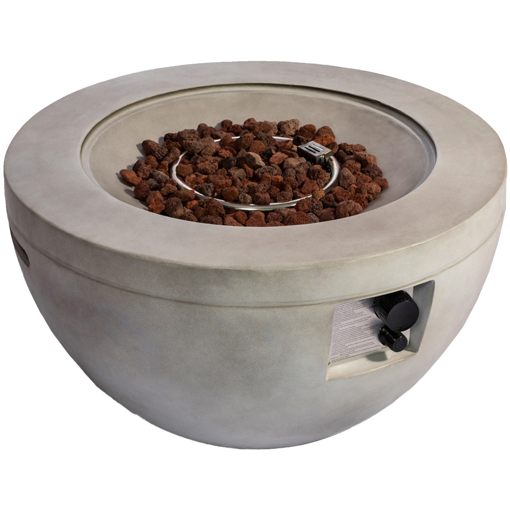 MDA Designs Tabiti Light Stone Propane Outdoor Firepit Image 1