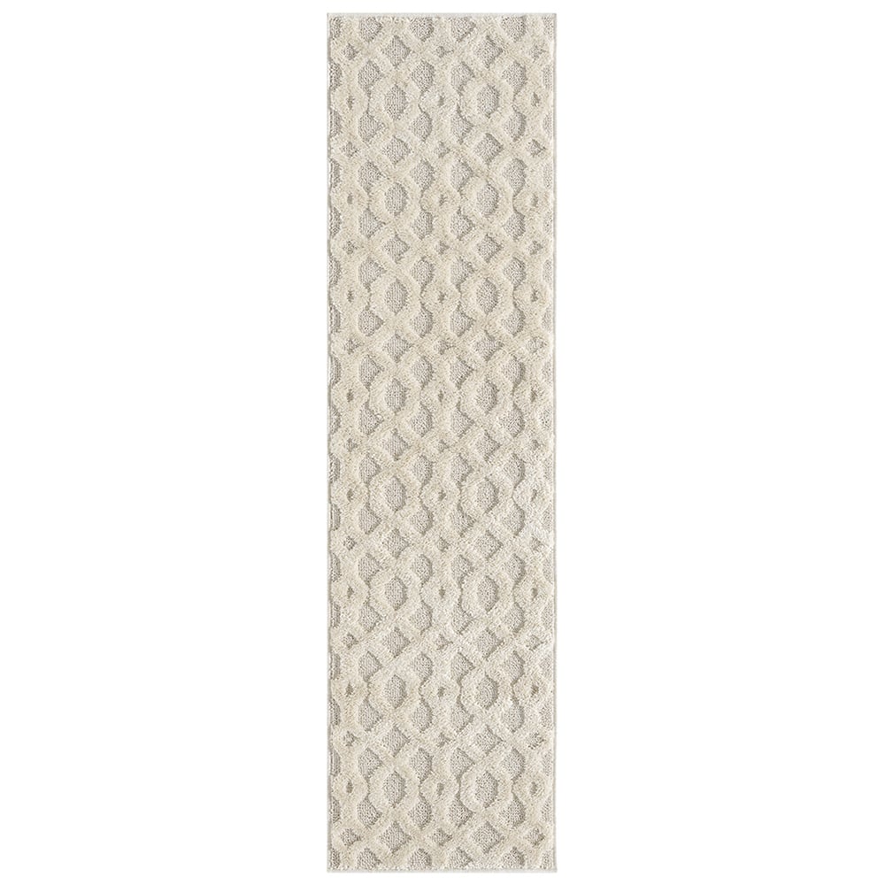 Desire Rugs Isabella Cream Embossed Imperial Trellis Rug 80 x 150cm Image 6