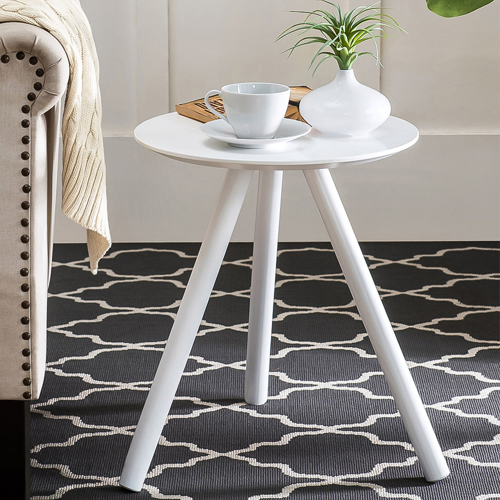 Sunjoy White Tripod Side Table Image 1