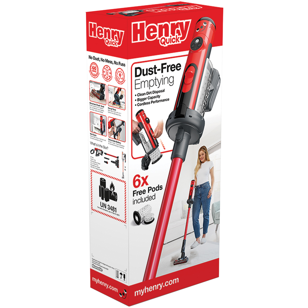 Numatic International Henry Quick Stick Vacuum Cleaner 1L with 6 Pods Image 3