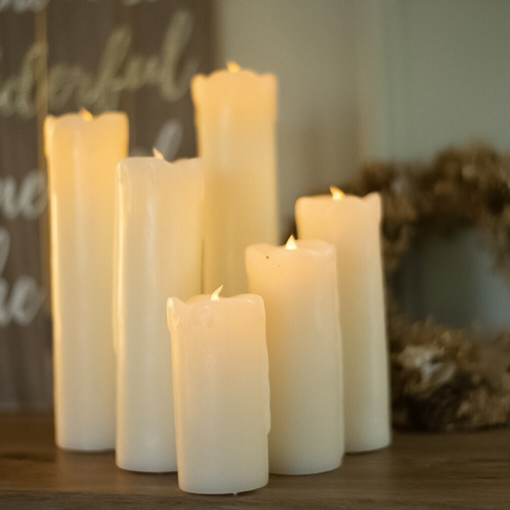 Marco Paul Flickering Warm White LED Candles 6 Pack Image 2