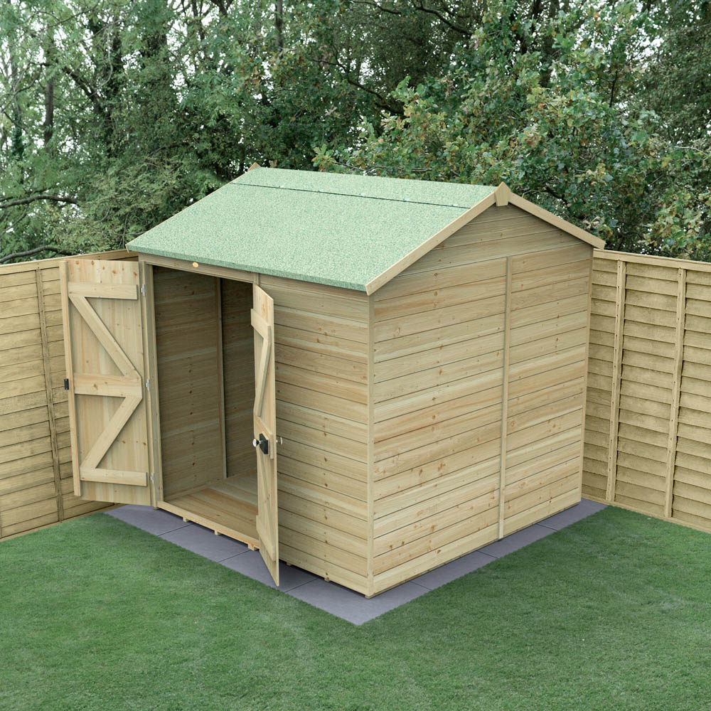 Forest Garden Timberdale 7 x 7ft Reverse Apex Garden Shed Image 2