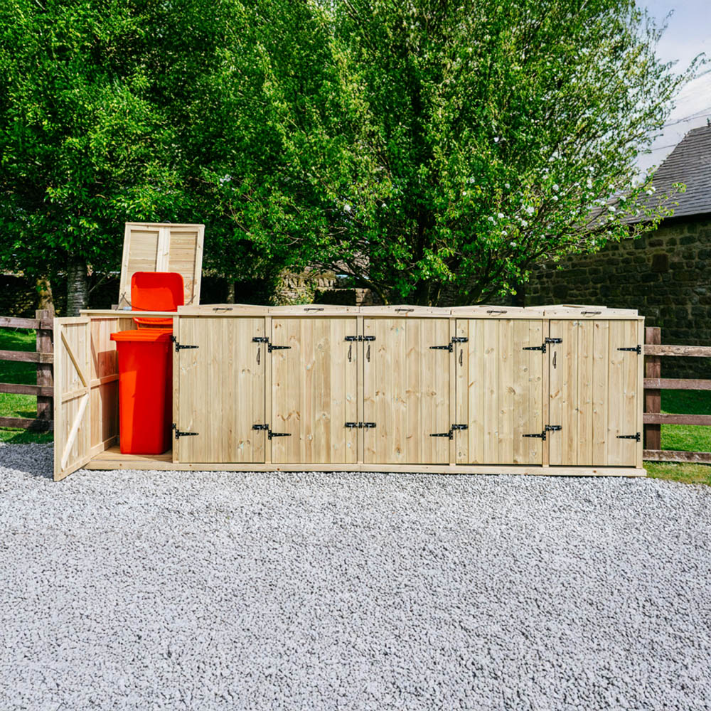 The Garden Village Chatburn 240L Sextet Wheelie Bin Shed Image 9