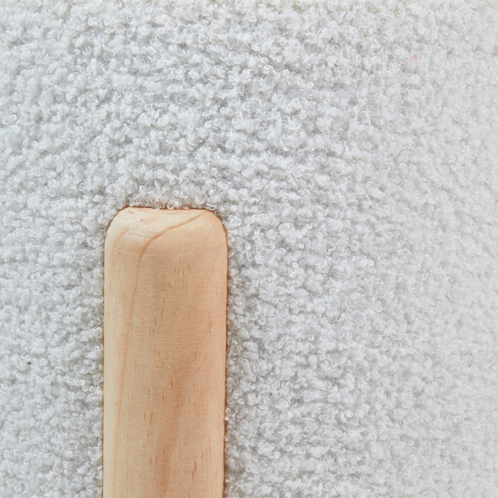 White Nordic Teddy Footstool Image 4