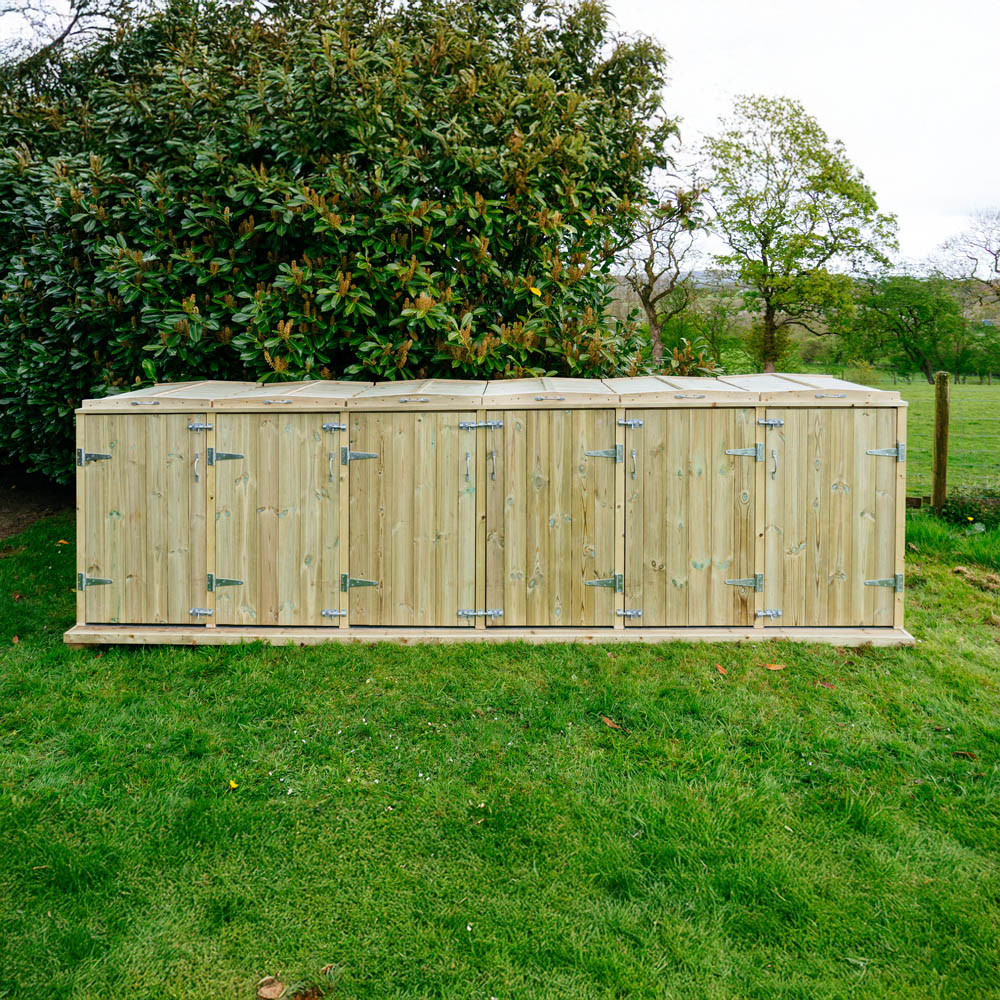 The Garden Village Shireburn 240L Sextet Wheelie Bin Shed Image 2