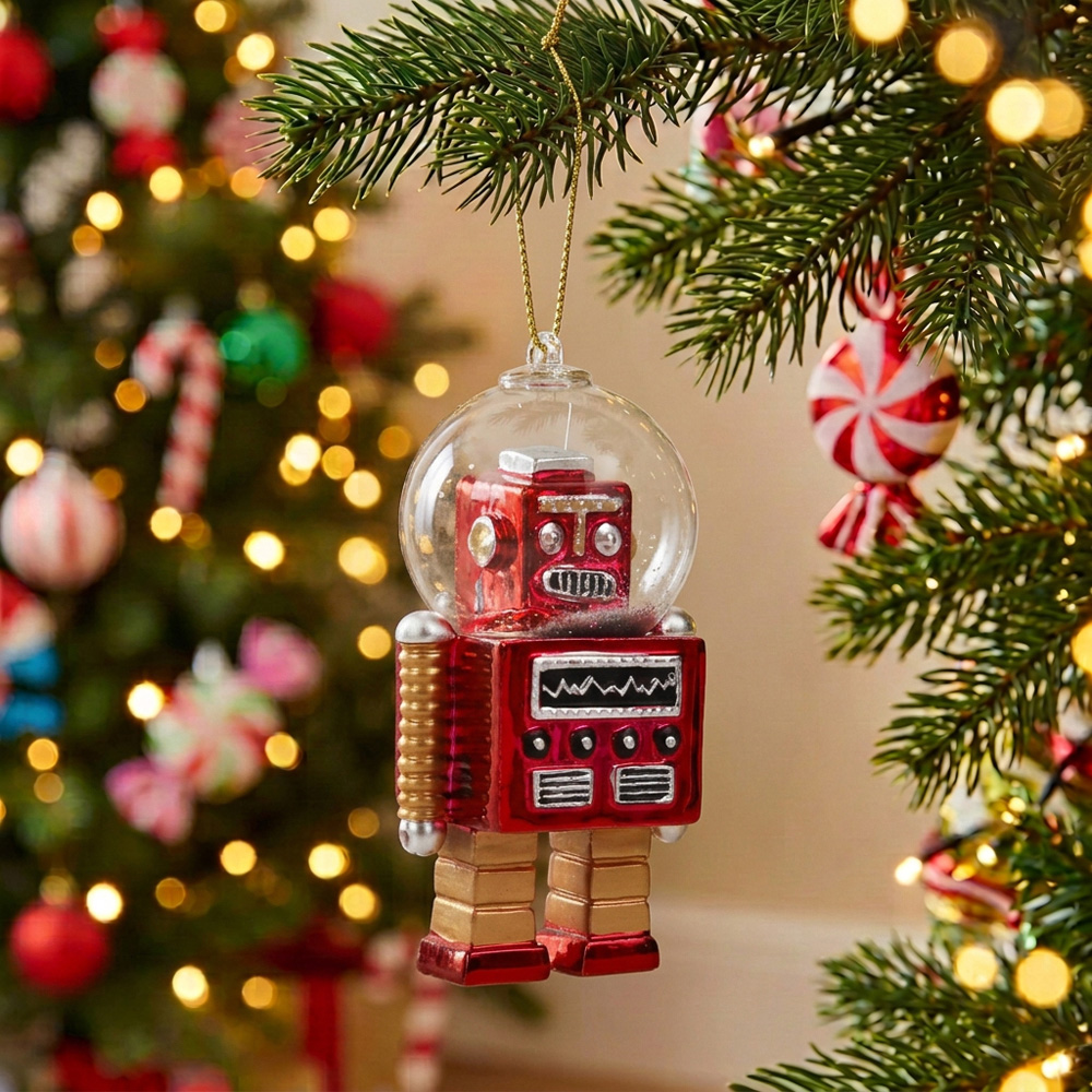 Snow Globe Robot Hanging Decoration Image 3