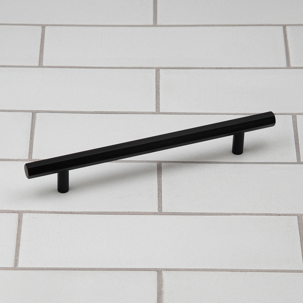Handle & Home Matt Black Hexagon T-Bar Handle 160mm Image 3