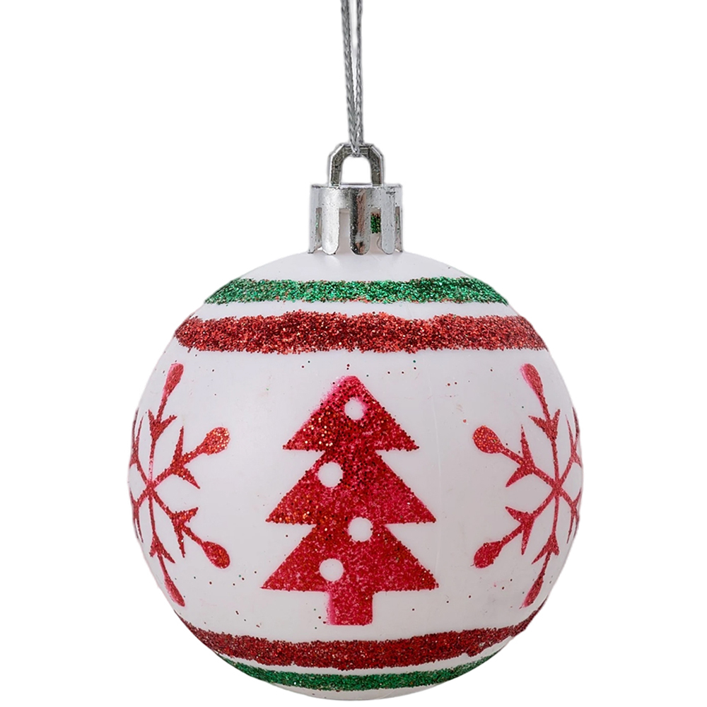 Living and Home Red Green and White Christmas Tree Decoration Ornaments 30 Pack Image 3