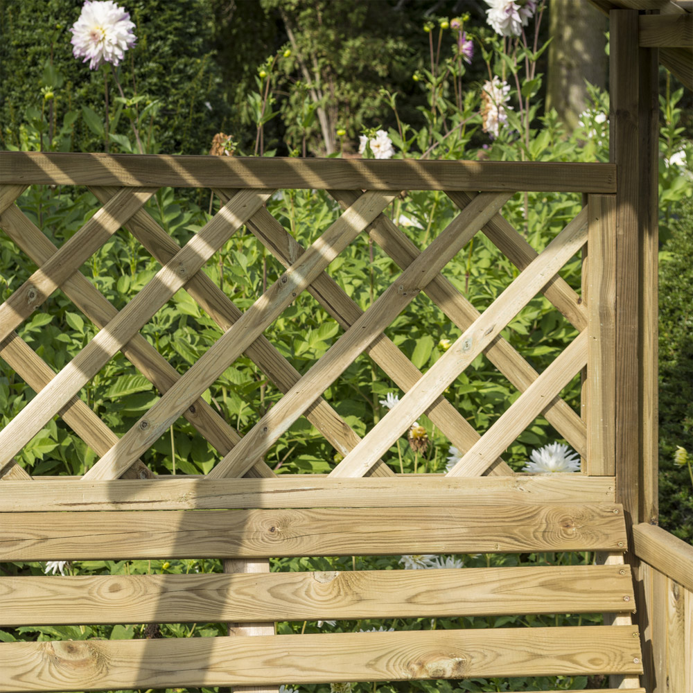 Rowlinson Salisbury 2 Seater Natural Arbour with Slatted Roof Image 4